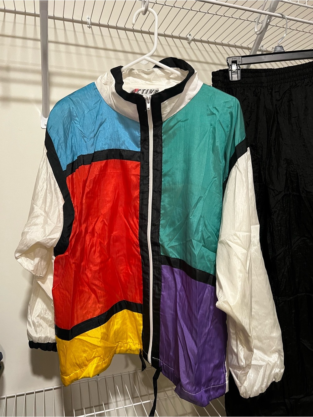 Colorblock Bomber Jacket in Red, Teal, Purple, Yellow, White